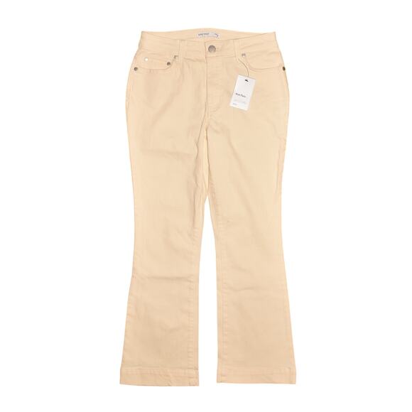 NINE WEST NEW $60‎ Cream Stretch Denim Cropped Kick Flare Jean 4P - Picture 1 of 3